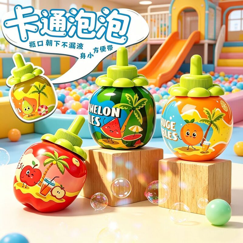 New Style Children's Fruit-Shaped Bubble Toy for Girls and Boys, Handheld Outdoor Inverted Bubble Blowing Gadget That Doesn'T Spill, Toy for Little Babies