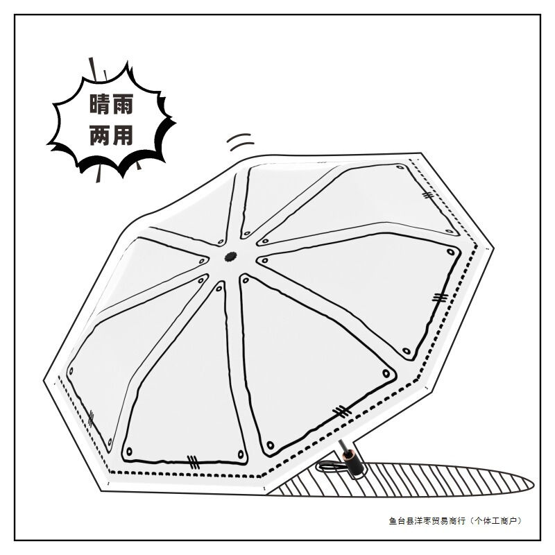 Two-Dimensional Comic Anime Umbrella for Women, Rain or Shine, Sun Protection, Uv Protection, High-Looking Fully Automatic Umbrella