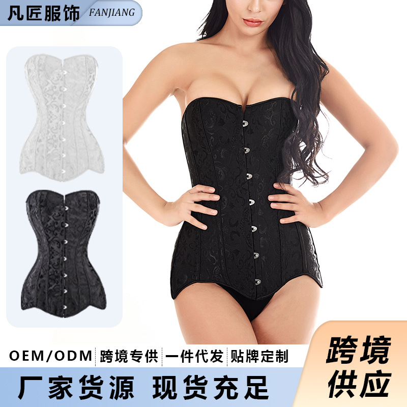 Cruz-Frontera de acero hueso fuerte presión corsé estilo Palacio corsé adelgazar la cintura conformación del vientre soporte de pecho largo corsé