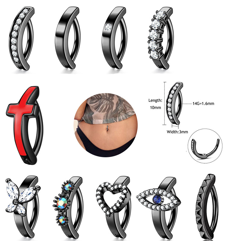 Piercing per ombelico liscio unisex in acciaio inossidabile semplice e alla moda, in vendita transfrontaliera_voghion.com