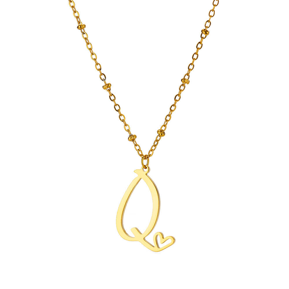 8g Weight 0.03µm-0.05µm Gold Plating Thickness PVD Coated Gold Plating Process Real Gold Plated Plating Material 304 Stainless Steel Pendant Material Pendant Necklace Classification 304 Stainless Steel Chain Material cable chain Chain Type 1 Piece Quantity Holiday, Daily Occasion 304 Stainless Steel Material Letter, Heart Shape Pattern Unisex Gender IG Style, Sweet Style Waterproof Non Tarnish, Plating, Hollow Out Craft PVD Coated Real Gold Plated Letter Heart Shape 304 Stainless Steel IG Style Sweet Waterproof Non Tarnish 304 Stainless Steel Pendant Necklace 26