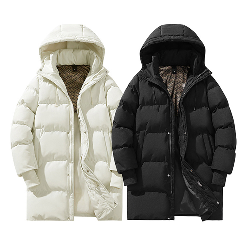Mid-Length Hooded Cotton Jacket for Men, 2025 Winter New Thickened Warm Puffer Jacket, Korean Style Trendy Loose-Fit Coat for Men Mid-Length Hooded Cotton Jacket for Men, 2025 Winter New Thickened Warm Puffer Jacket, Korean Style Trendy Loose-Fit Coat for Men