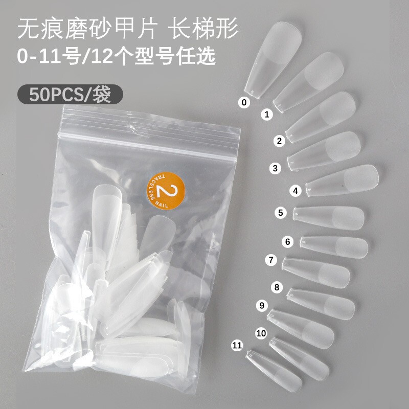 Nail art supplement number nail piece number supplement ultra-thin frosted seamless non-polishing trapezoidal long water drop fake nail patch Nail art supplement number nail piece number supplement ultra-thin frosted seamless non-polishing trapezoidal long water drop fake nail patch