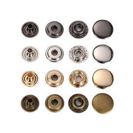 厂家现货黄铜四合纽扣 金属光面四合扣 大白扣201#15mm车缝钮