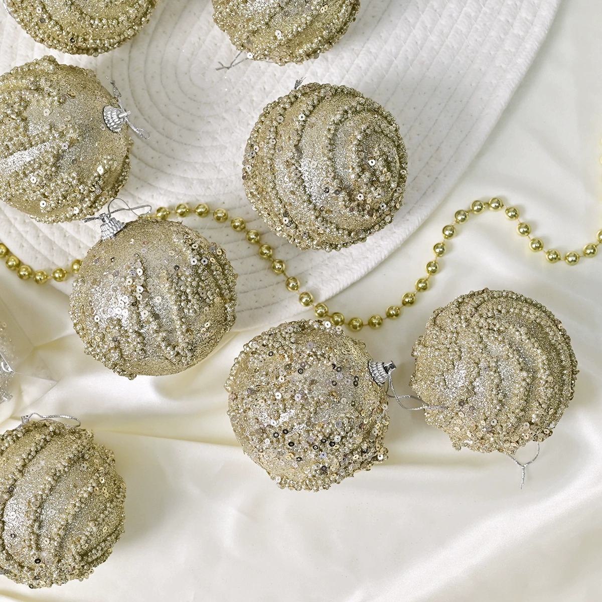 Christmas creative brand nail sequins, pendant from foam, champagne color