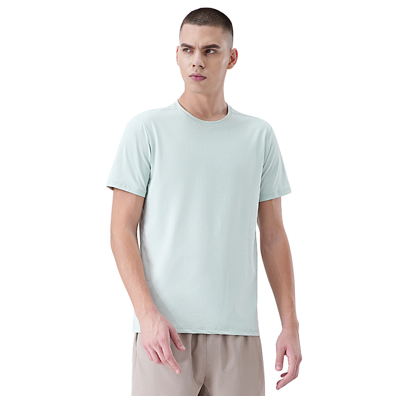 Europa y los Estados Unidos transfronterizos hombres corren frío camiseta de mangas cortas para hombres verano 2025 nuevo deporte al aire libre camiseta de cuello redondo