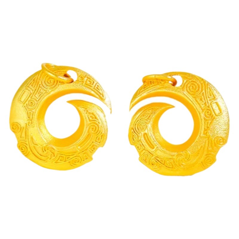 Gold shop with high color ancient method sand gold time to run safe buckle pendant copper gold plated safe buckle pendant wholesale