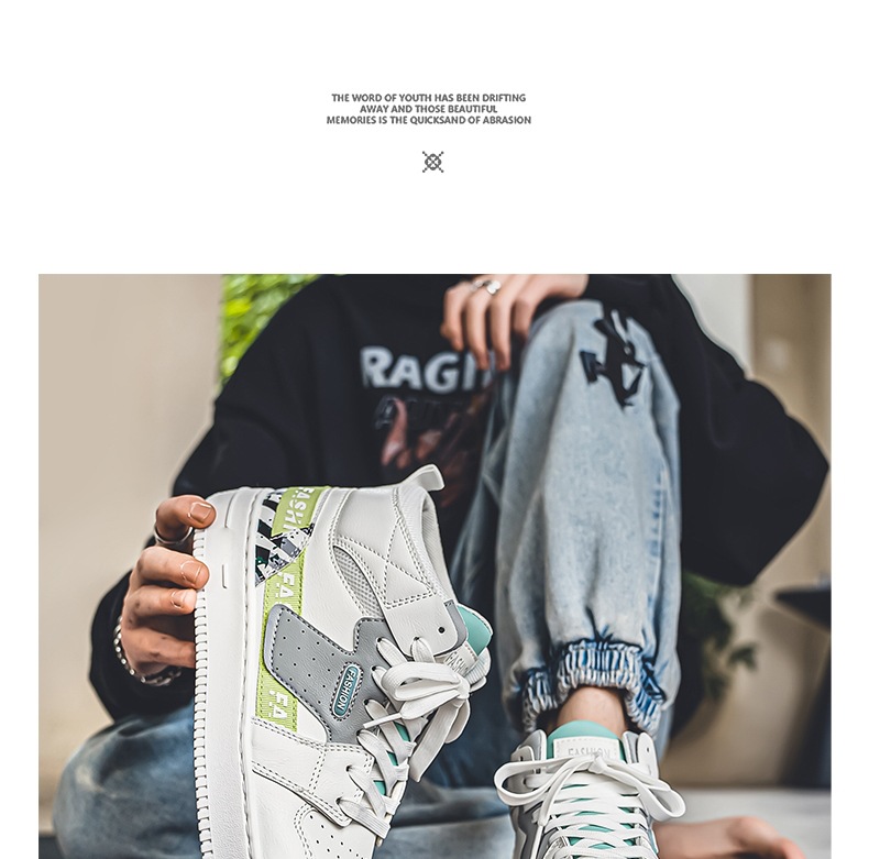 Herren-Sneaker, High-Top, vielseitige Sneakers, weiße Schuhe, trendige Nischenschuhe, atmungsaktive Freizeit-Sneaker, Air Force One für Herren_voghion.com