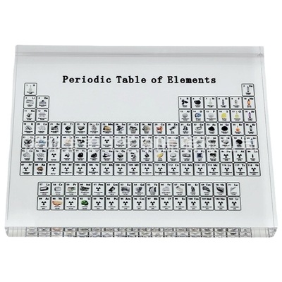 创意亚克力摆件装饰品透明水晶週期表化学礼物化学元素表桌面摆设|ru