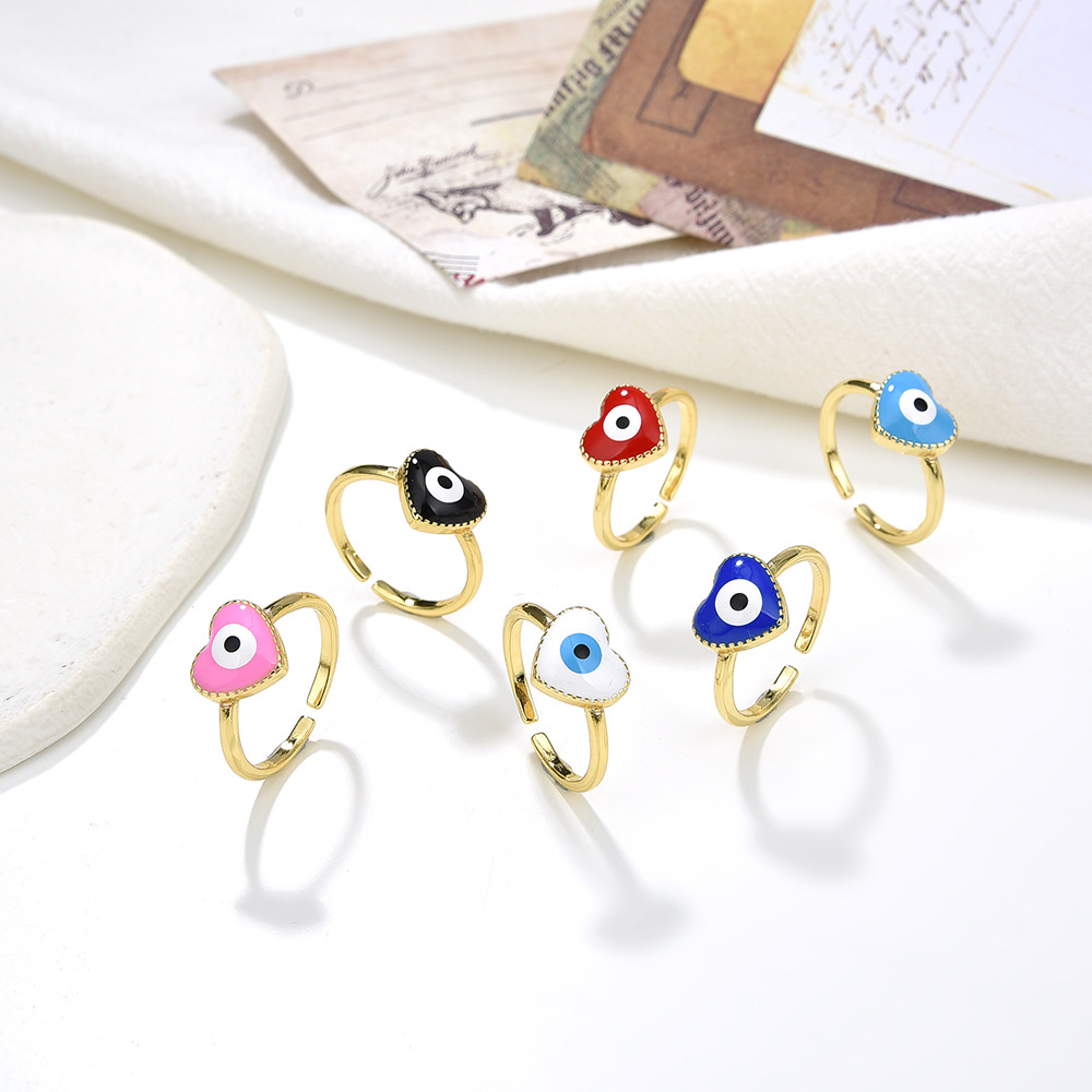 Simple Style Copper Heart Shape Plating Women'S Rings display picture 1