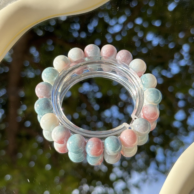 S045 - 파란색과 보라색 - 옥 깨진 모조 세라믹 팔찌#SZ327용