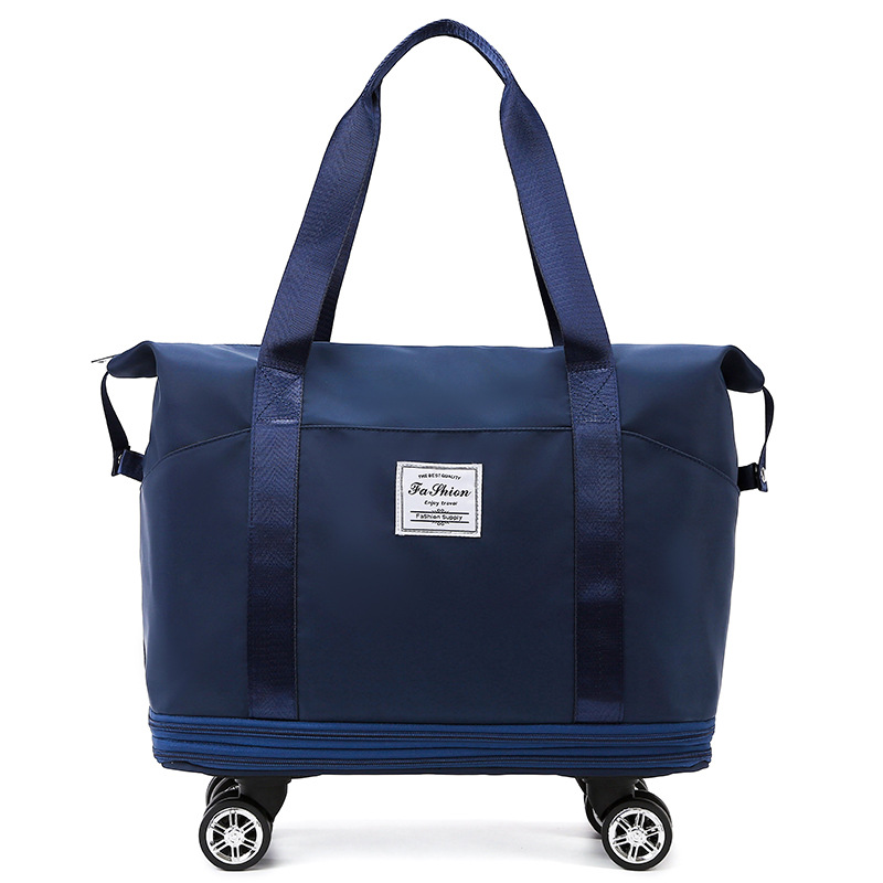 Bolsa de viaje de gran capacidad, rueda universal, bolsa de fitness deportiva extensible de doble capa portátil, bolsa de almacenamiento de viaje de viaje de corta distancia