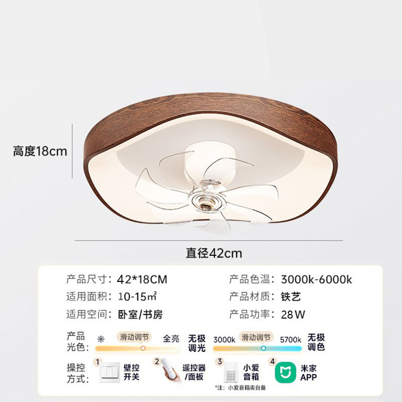 Nueva lámpara de ventilador de restaurante de espectro completo, lámpara de ventilador de techo de estilo crema minimalista creativa, lámpara de techo de protección ocular de dormitorio, lámpara de ventilador