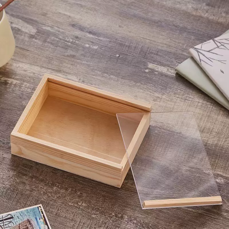 亚克力抽拉木盒透明玻璃盖礼盒伴手礼盒实木盒结婚喜糖盒伴手礼盒