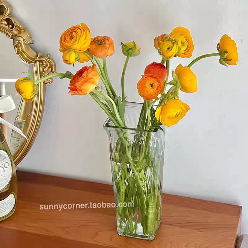 Ins Wind ледник стеклянная ваза простая прозрачная вода цветочная композиция гостиная обеденный стол украшение