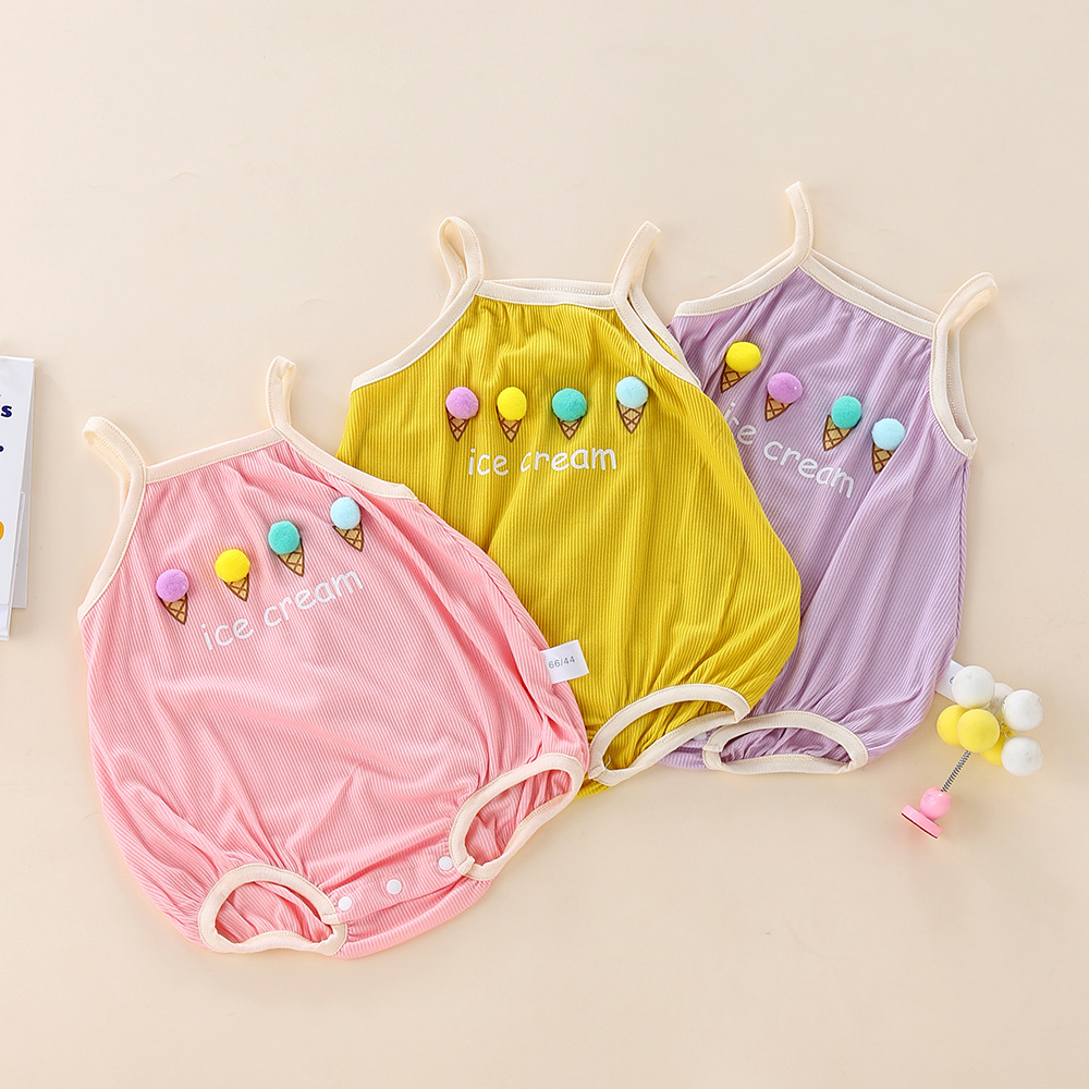 Bebé femenino lindo verano incluso ropa de cuerpo de Ha nuevos tirantes para niños sin mangas 0-2 años