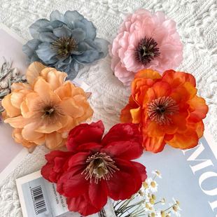 Wholesale Lotus crane peony artificial flower flower head fake flower wedding road flower row hotel shopping mall opening graduation ceremony