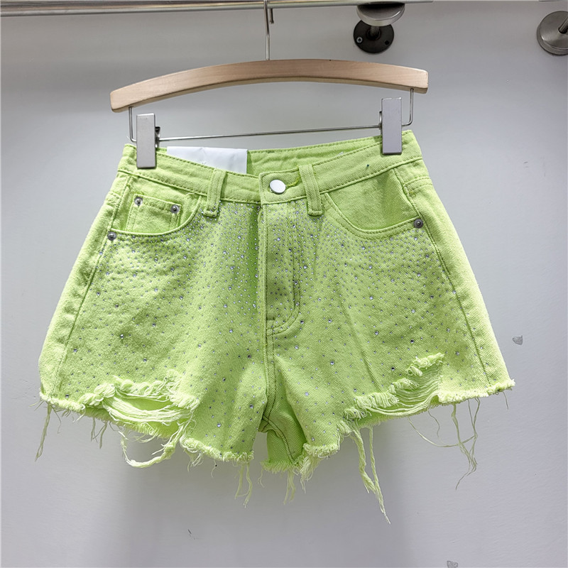 Shorts de Mezclilla con Pedrería y Pierna Ancha para Verano image 4