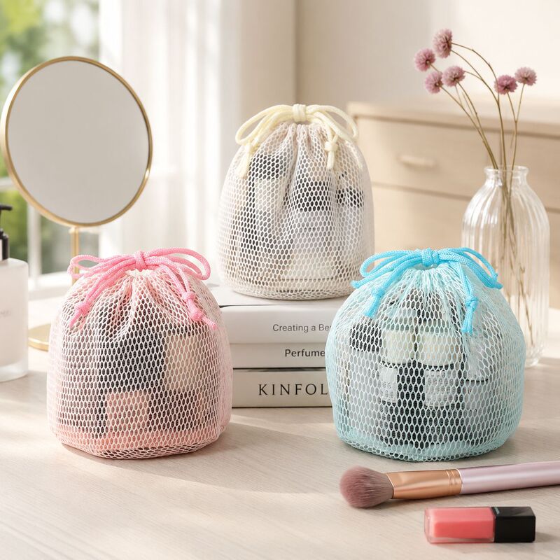 Factory Carefully Selected Travel Toiletry Bags, Visual Drawstring Cosmetic Storage Bags, Mesh Breathable Drawstring Storage Bags