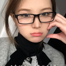 古早漫画眼镜黑色方形cos网红拍照凹造型可配近视纯欲风日系轻巧-