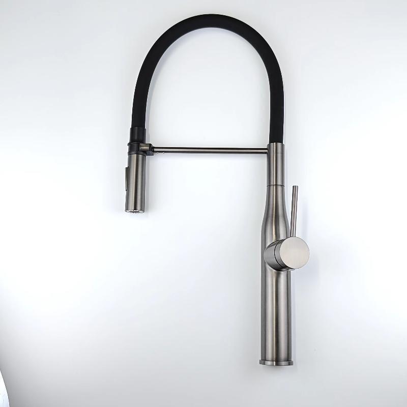 Foreign trade cross-border 304 stainless steel magnetic silicone tube hot and cold kitchen faucet vegetable basin sink universal faucet