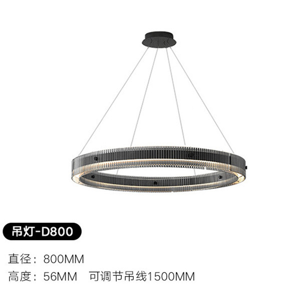 意式极简客厅灯现代设计师环形高端玻璃创意光影简约餐厅卧室吊灯|undefined