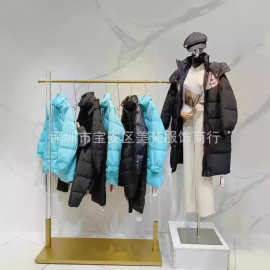 曼路迪菲女鹅绒服25冬撤柜品牌羽绒服中长款鹅绒外套折扣尾货批发