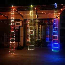 节日派对装饰灯LED圣诞老人梯子灯 婚庆派对场景布置景观灯摆件灯