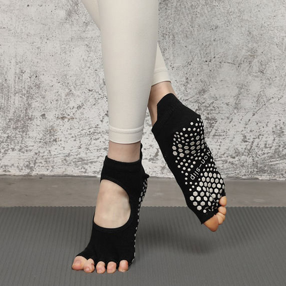 Calcetines antideslizantes profesionales para mujeres calcetines de cinco dedos de verano calcetines de Pilates transpirables de fitness de dedos de los pies