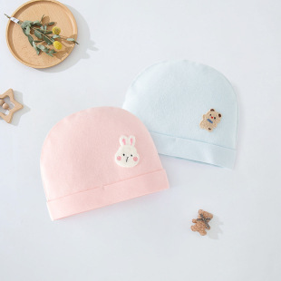 Baby hat spring and autumn summer pure cotton boneless fetal cap newborn hat 0 baby 3 months nursing halogen door cap newborn hat