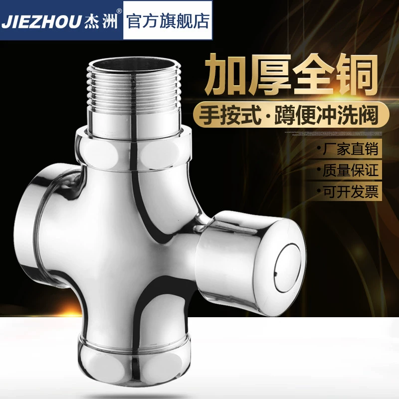 All -copper squat toilet flushing valve hand hand -type stool pool delay valve toilet autism -closed presses flush valve switch