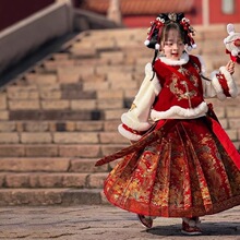 女童马面裙唐装秋冬新款儿童冬季连衣裙子风要在宝宝汉服拜年服