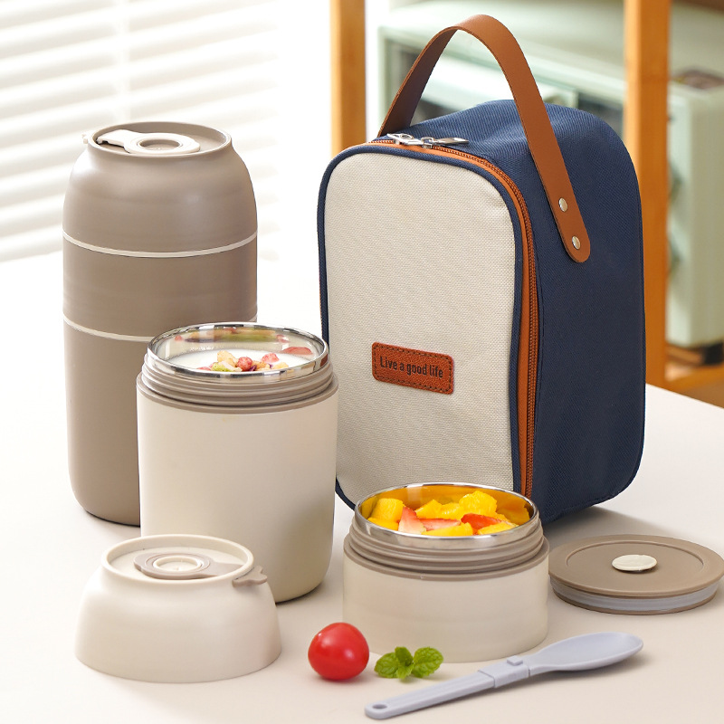 304早餐杯保温饭盒汤壶上班族保温桶可微波炉圆形粥杯牛奶燕麦杯