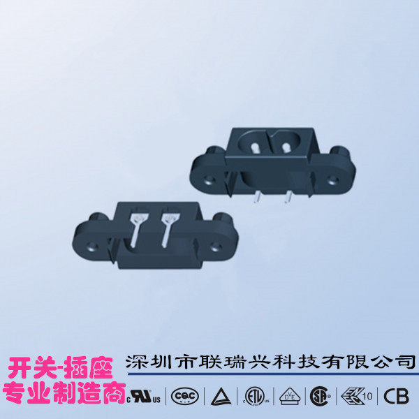 AC电源插座LRXTH插头DB-8-7GAP9器具电源母座带孔锁螺丝多国认证