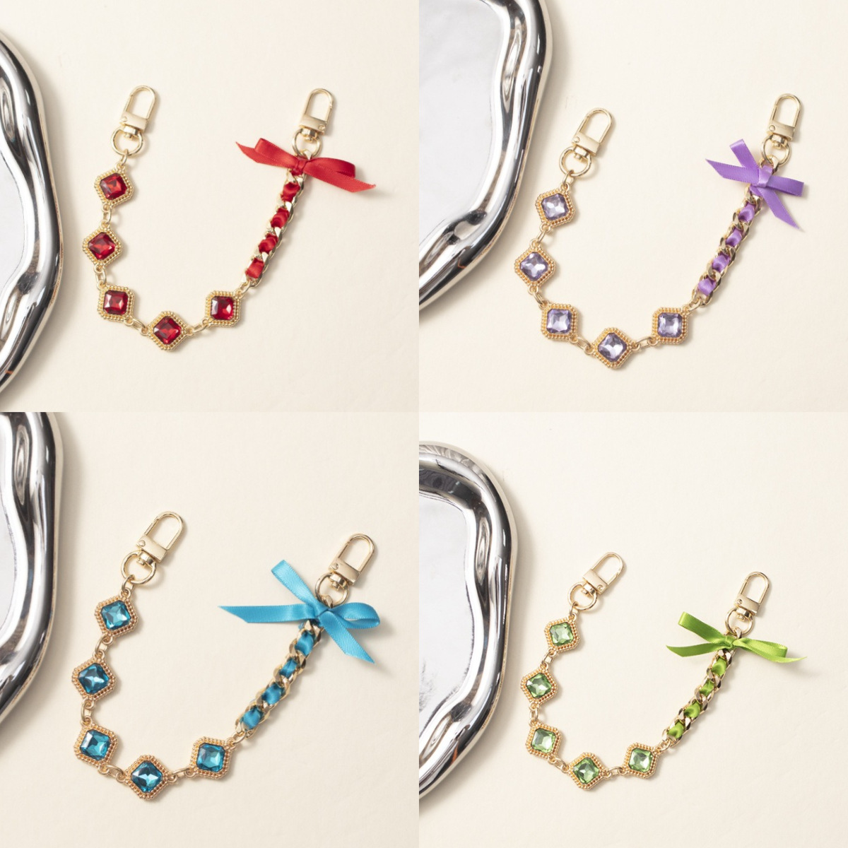 Ins Style New Mobile Phone Chain Braided Mobile Phone Case Lanyard Bow Wrist Strap Mobile Phone Rope Short Mobile Phone Lanyard