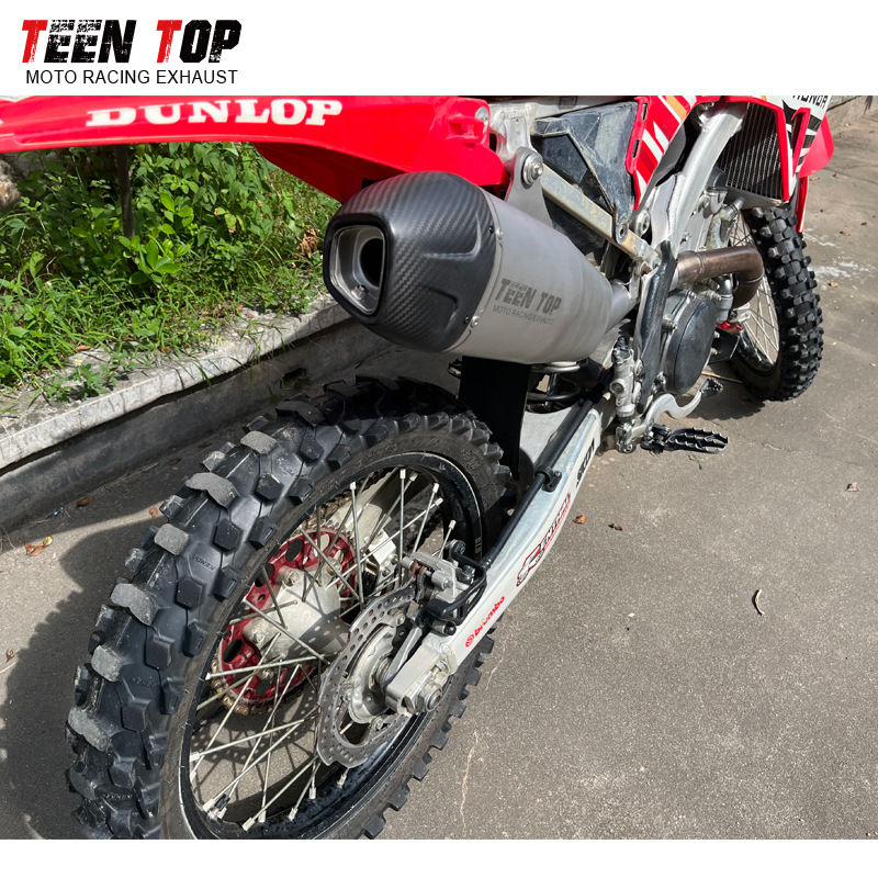 Suitable for Honda CRF250R stainless steel exhaust, CRF250RX titanium alloy motorcycle exhaust, semi-carbon mid-tail 25+