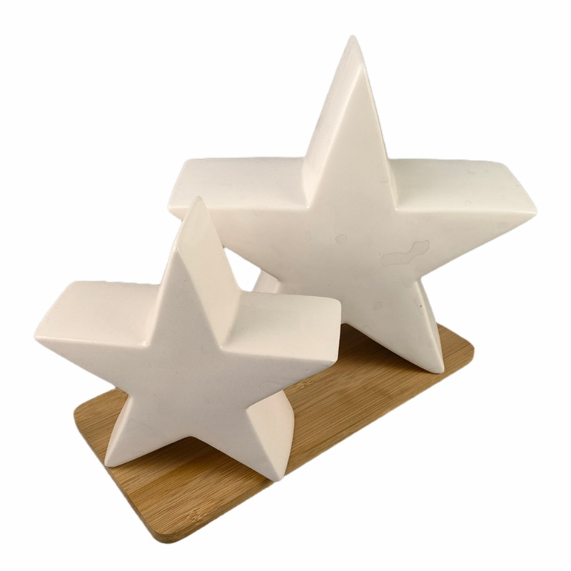 Cerámica tridimensional 3D hueco europeo de cinco puntas candelabro creativo de cinco estrellas decoración del hogar sala de estar decoración artesanía