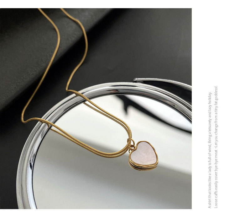 Fashion Heart Shape Titanium Steel Plating Pendant Necklace 1 Piece