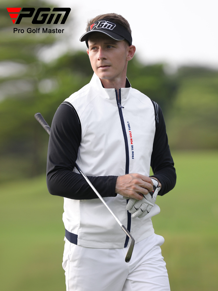 Áo vest golf nam PGM dày ấm mùa thu đông, form thể thao — YF164-Trắng [Dày cộng với nhung], YF164-Trắng [độ dày trung bình], YF164-Đen [Bên trong jacquard nhung tổng hợp], YF164-Đen [độ dày trung bình]
