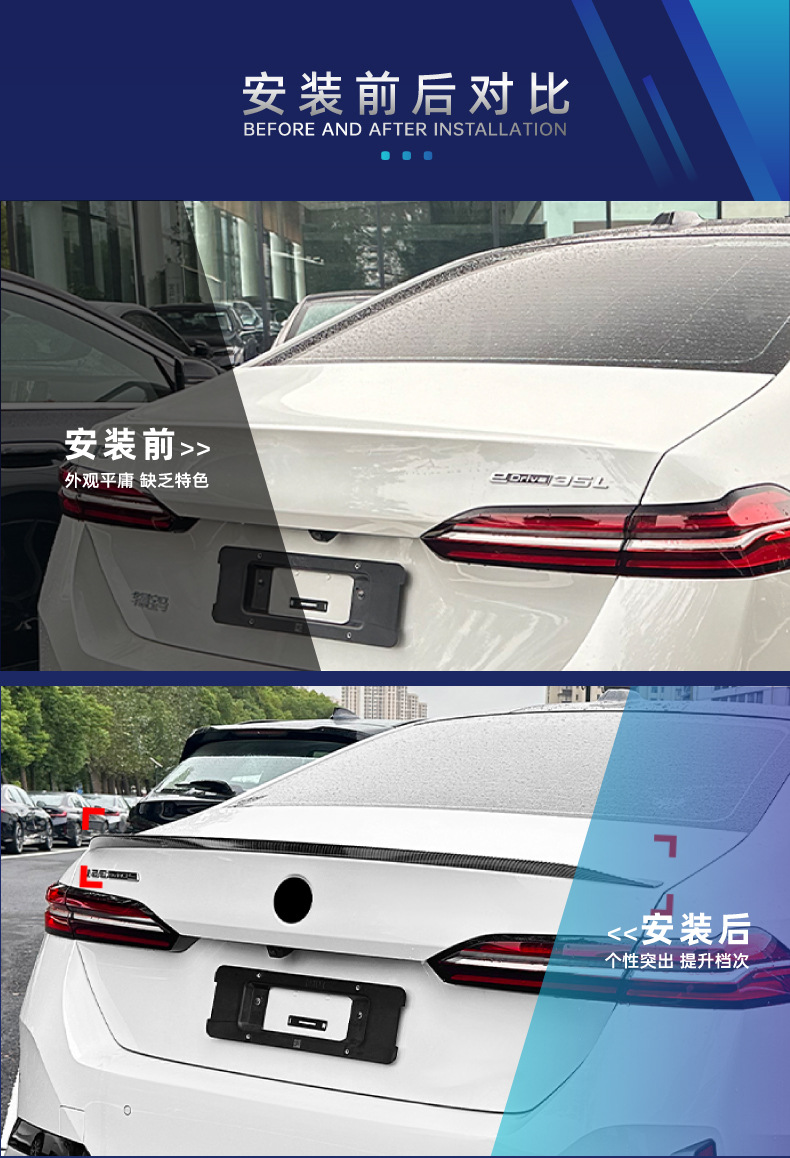 Suitable for Bmw 5 Series I5 G60 2024+ M5 Small Rear Wing Top Wing Fixed Wind Wing Rear Wing Cross-Border Modification Parts