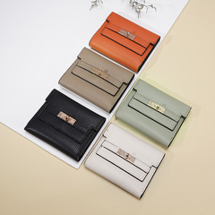 Women's High-End PU Wallet, Simple Korean Style Short Wallet, Wholesale, Foldable Student Wallet