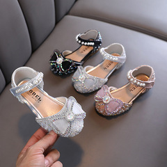 2024 Fall New Korean Style Girls Butterfly Bow Princess Girl Shoes for Small, Medium, and Large Children