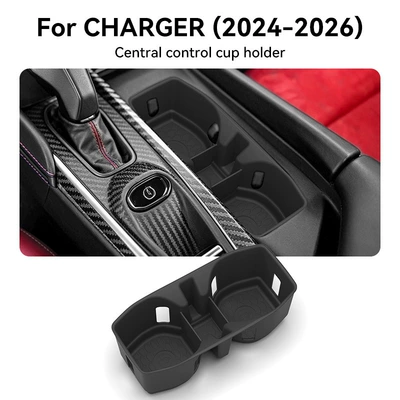 Suitable for 24-26 Charger models, center console cup holder cover, protective anti-slip mat, car-specific modification accessories (Anti-slip mat) - 24-26-charger-mid-control-water-cup-holder