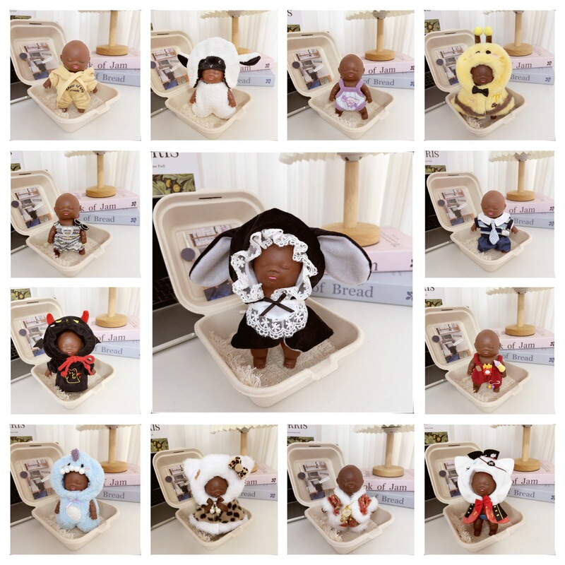 Natasha 14cm Little Black Doll Clothes Internet Celebrity Hot Item Stress Relief Doll Clothes Natasha Clothes Jumpsuit