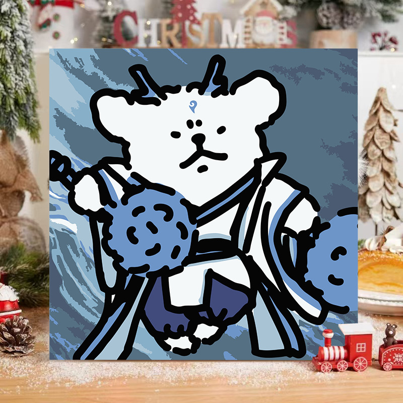 ライン子犬デジタル油絵 diy 手描き落書き漫画かわいい癒しの装飾メーカー卸売|undefined