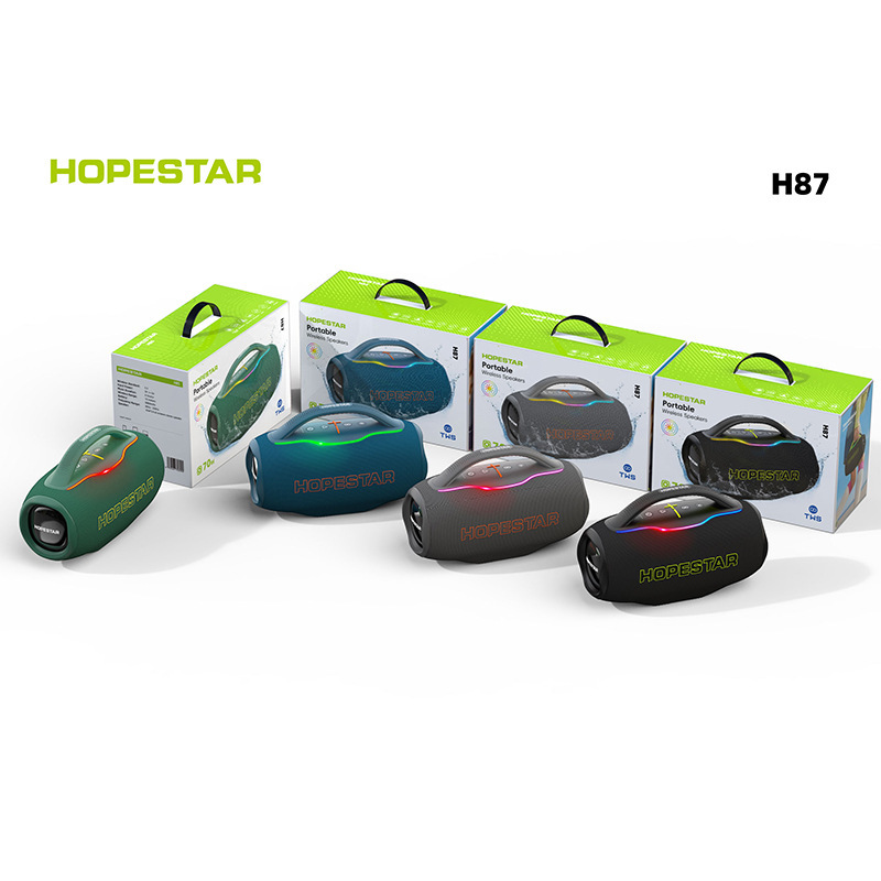 HOPESTAR H87 新しいポータブルワイヤレス Bluetooth スピーカー屋外防水サブウーファーハイパワーカードオーディオ|undefined