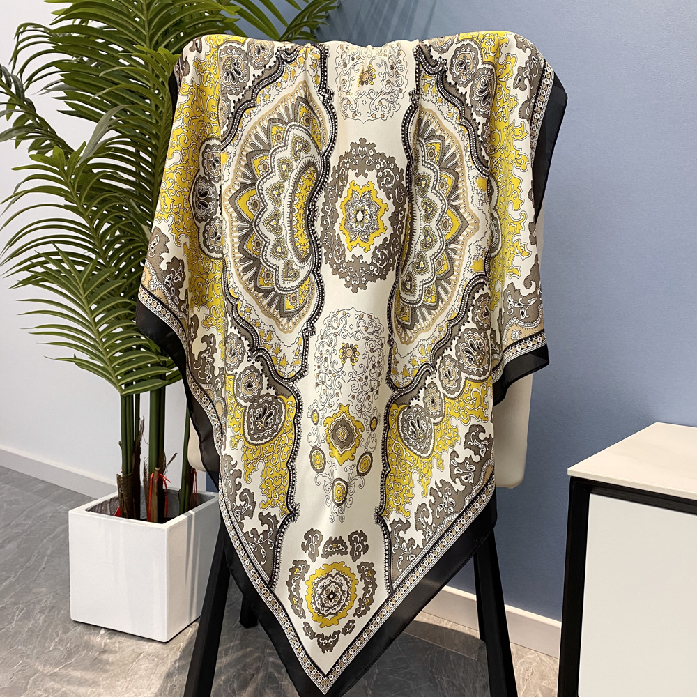 Kerchief Classification Women's Ethnic Style Totem Satin Silk Scarves