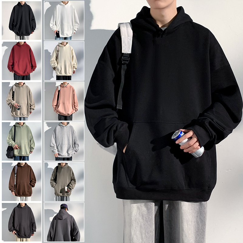 후드 가디건 스웨터 남자 가을과 겨울 2024 뉴 보이즈 350 헤비 커플 재킷 십대 탑 옷