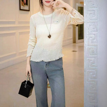 2025新款真丝丝绒重工手工钉珠小贵宾犬圆领百搭上衣法式时尚小衫