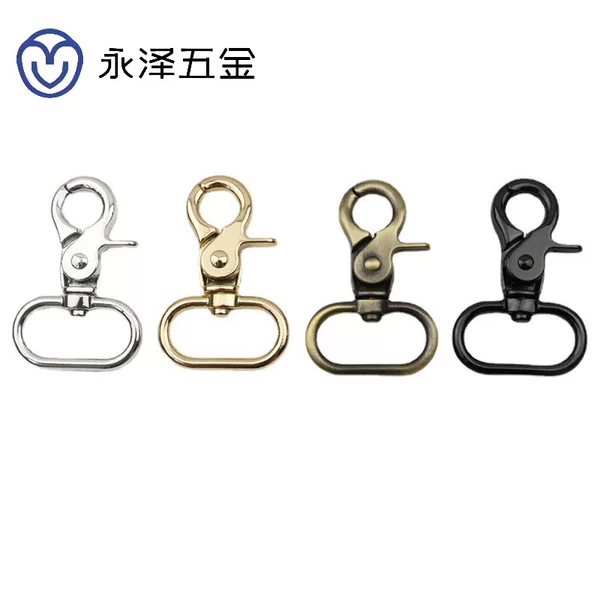 New Luggage and Leather Goods Chain Shoulder Strap Connection Dog Buckle Metal Denier Tail Medium Pliers Hook Buckle Carrying Ring Complete Style